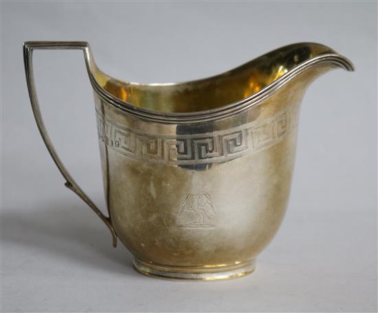 A George III silver cream jug by John Emes, London, 1804, 5 oz.